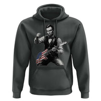 Abraham Lincoln Playing Guitar Vintage American Flag Hoodie