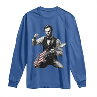 Abraham Lincoln Playing Guitar Vintage American Flag Long Sleeve Shirt