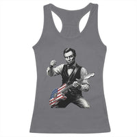 Abraham Lincoln Playing Guitar Vintage American Flag Racerback Tank Top