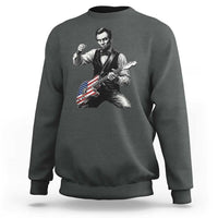 Abraham Lincoln Playing Guitar Vintage American Flag Sweatshirt