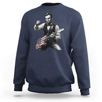 Abraham Lincoln Playing Guitar Vintage American Flag Sweatshirt