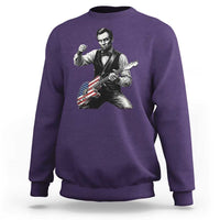 Abraham Lincoln Playing Guitar Vintage American Flag Sweatshirt