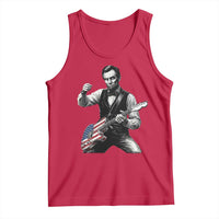 Abraham Lincoln Playing Guitar Vintage American Flag Tank Top