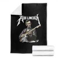 Abe Lincoln Playing Electric Guitar Rocker Throw Blanket