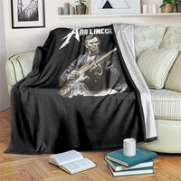 Abe Lincoln Playing Electric Guitar Rocker Throw Blanket