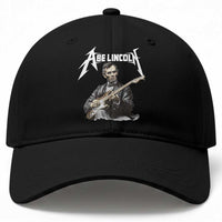 Abe Lincoln Playing Electric Guitar Rocker Baseball Cap