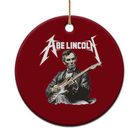 Abe Lincoln Playing Electric Guitar Rocker Ceramic Ornament
