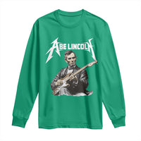 Abe Lincoln Playing Electric Guitar Rocker Long Sleeve Shirt