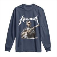 Abe Lincoln Playing Electric Guitar Rocker Long Sleeve Shirt