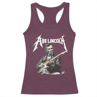 Abe Lincoln Playing Electric Guitar Rocker Racerback Tank Top