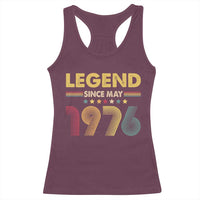 May 50th Birthday Racerback Tank Top Legends Since May 1976 Retro Bday