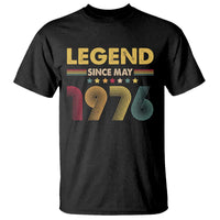 May 50th Birthday T Shirt Legends Since May 1976 Retro Bday