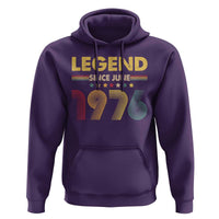 June 50th Birthday Hoodie Legends Since June 1976 Retro Bday