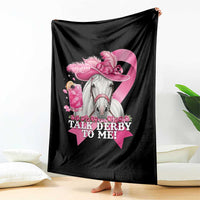 Talk Derby To Me Throw Blanket Funny Horse Racing Oaks Derby Day Pink Ribbon