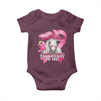Talk Derby To Me Baby Onesie Funny Horse Racing Oaks Derby Day Pink Ribbon