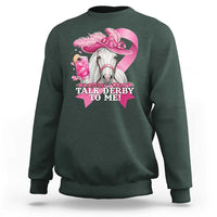 Talk Derby To Me Sweatshirt Funny Horse Racing Oaks Derby Day Pink Ribbon