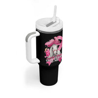 Talk Derby To Me Tumbler With Handle Funny Horse Racing Oaks Derby Day Pink Ribbon