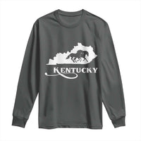 Kentucky Horse Map State Derby Day Long Sleeve Shirt