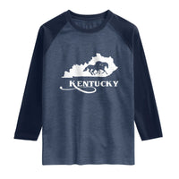 Kentucky Horse Map State Derby Day Raglan Shirt
