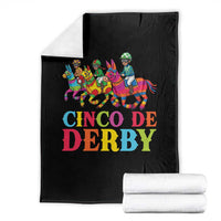 Cinco De Derby Throw Blanket Funny Mexican Derby Pinata Horse Race