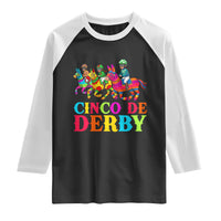 Cinco De Derby Raglan Shirt Funny Mexican Derby Pinata Horse Race