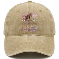 Derby Horse Racing Day Washed Cotton Baseball Cap Lilies For The Fillies Stargazer Lily Flower