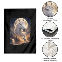 Horse Neighing To The Moon Garden Flag Vintage 90s Animal Horse Lover Equestrian