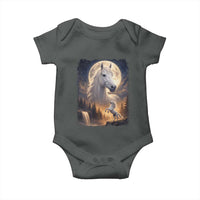 Horse Neighing To The Moon Baby Onesie Vintage 90s Animal Horse Lover Equestrian