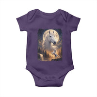 Horse Neighing To The Moon Baby Onesie Vintage 90s Animal Horse Lover Equestrian
