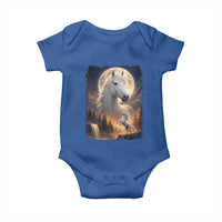 Horse Neighing To The Moon Baby Onesie Vintage 90s Animal Horse Lover Equestrian