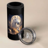 Horse Neighing To The Moon 4 in 1 Can Cooler Tumbler Vintage 90s Animal Horse Lover Equestrian
