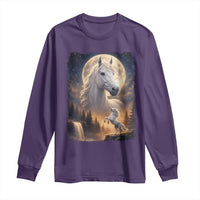 Horse Neighing To The Moon Long Sleeve Shirt Vintage 90s Animal Horse Lover Equestrian