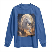 Horse Neighing To The Moon Long Sleeve Shirt Vintage 90s Animal Horse Lover Equestrian