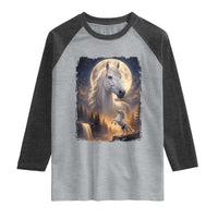 Horse Neighing To The Moon Raglan Shirt Vintage 90s Animal Horse Lover Equestrian