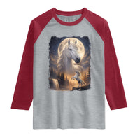 Horse Neighing To The Moon Raglan Shirt Vintage 90s Animal Horse Lover Equestrian