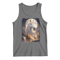 Horse Neighing To The Moon Tank Top Vintage 90s Animal Horse Lover Equestrian