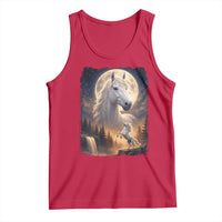Horse Neighing To The Moon Tank Top Vintage 90s Animal Horse Lover Equestrian