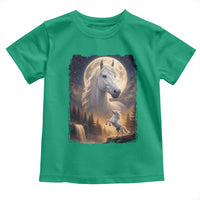Horse Neighing To The Moon Toddler T Shirt Vintage 90s Animal Horse Lover Equestrian