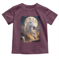 Horse Neighing To The Moon Toddler T Shirt Vintage 90s Animal Horse Lover Equestrian