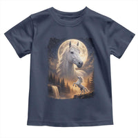 Horse Neighing To The Moon Toddler T Shirt Vintage 90s Animal Horse Lover Equestrian