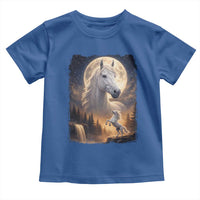 Horse Neighing To The Moon Toddler T Shirt Vintage 90s Animal Horse Lover Equestrian