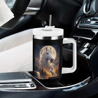 Horse Neighing To The Moon Tumbler With Handle Vintage 90s Animal Horse Lover Equestrian
