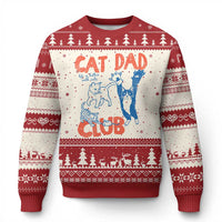 Cat Dad Club Ugly Christmas Sweater Life is Better with Cats Fathers Day