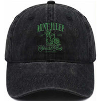 Mint Julep Social Club KY Funny Derby Cocktail Washed Cotton Baseball Cap
