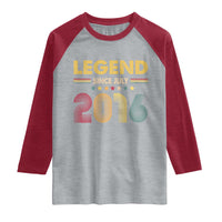 July 10th Birthday Raglan Shirt Legends Since July 2016 Retro Bday