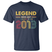 July 13th Birthday T Shirt Legends Since July 2013 Retro Bday