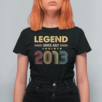 July 13th Birthday T Shirt For Women Legends Since July 2013 Retro Bday