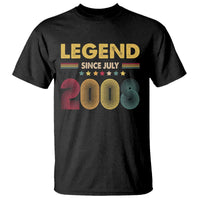 July 18th Birthday T Shirt Legends Since July 2008 Retro Bday