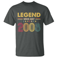July 18th Birthday T Shirt Legends Since July 2008 Retro Bday