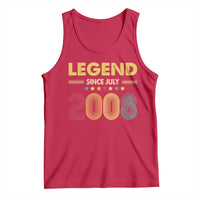 July 18th Birthday Tank Top Legends Since July 2008 Retro Bday